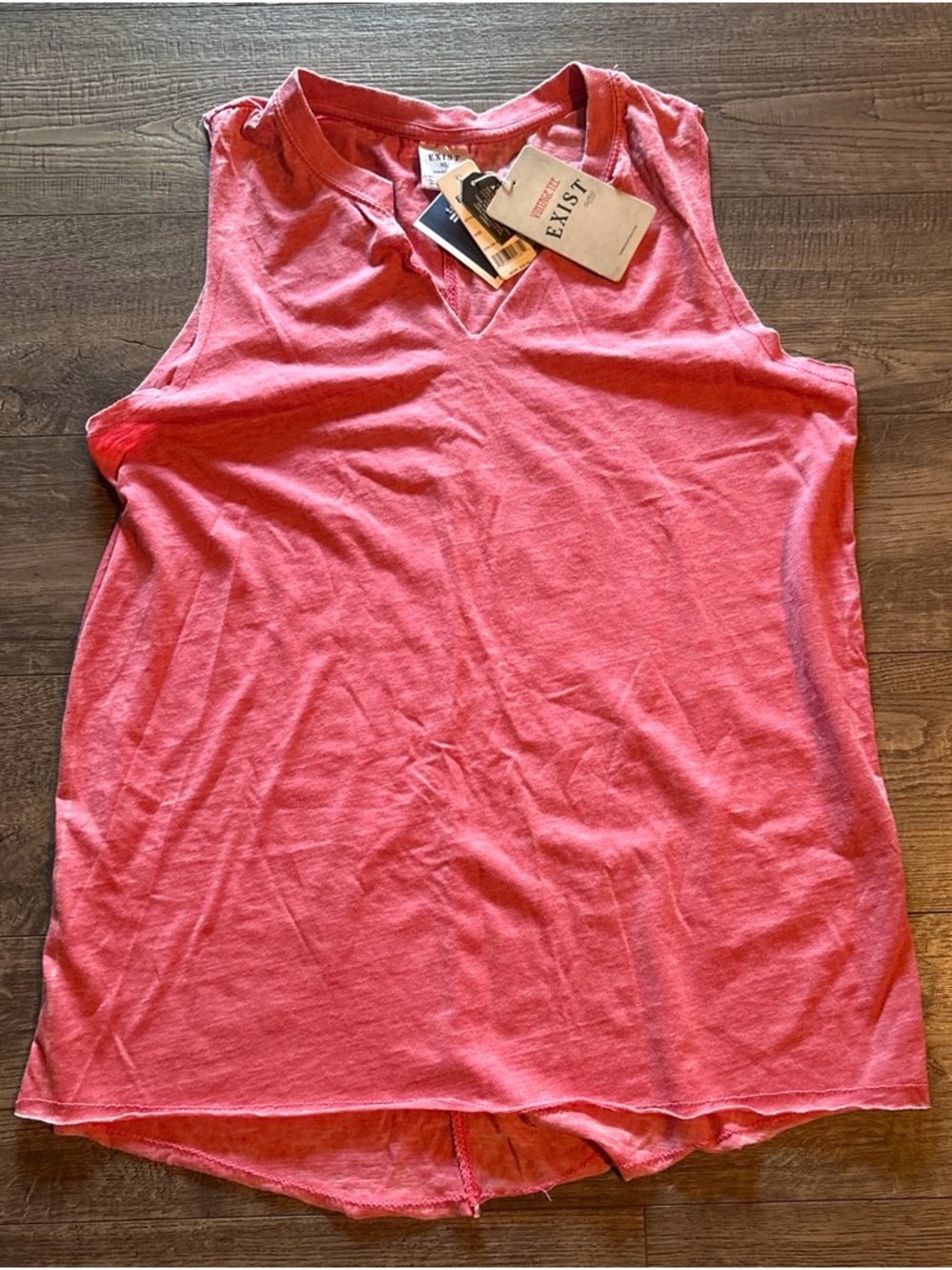 Exist Women's Coral Pink V-Neck Short Sleeve Tee